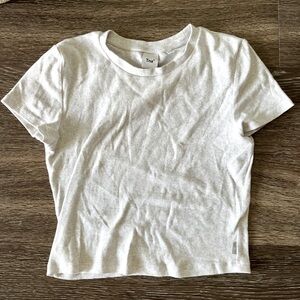 Aritzia, TNA ribbed t-shirt, heather grey